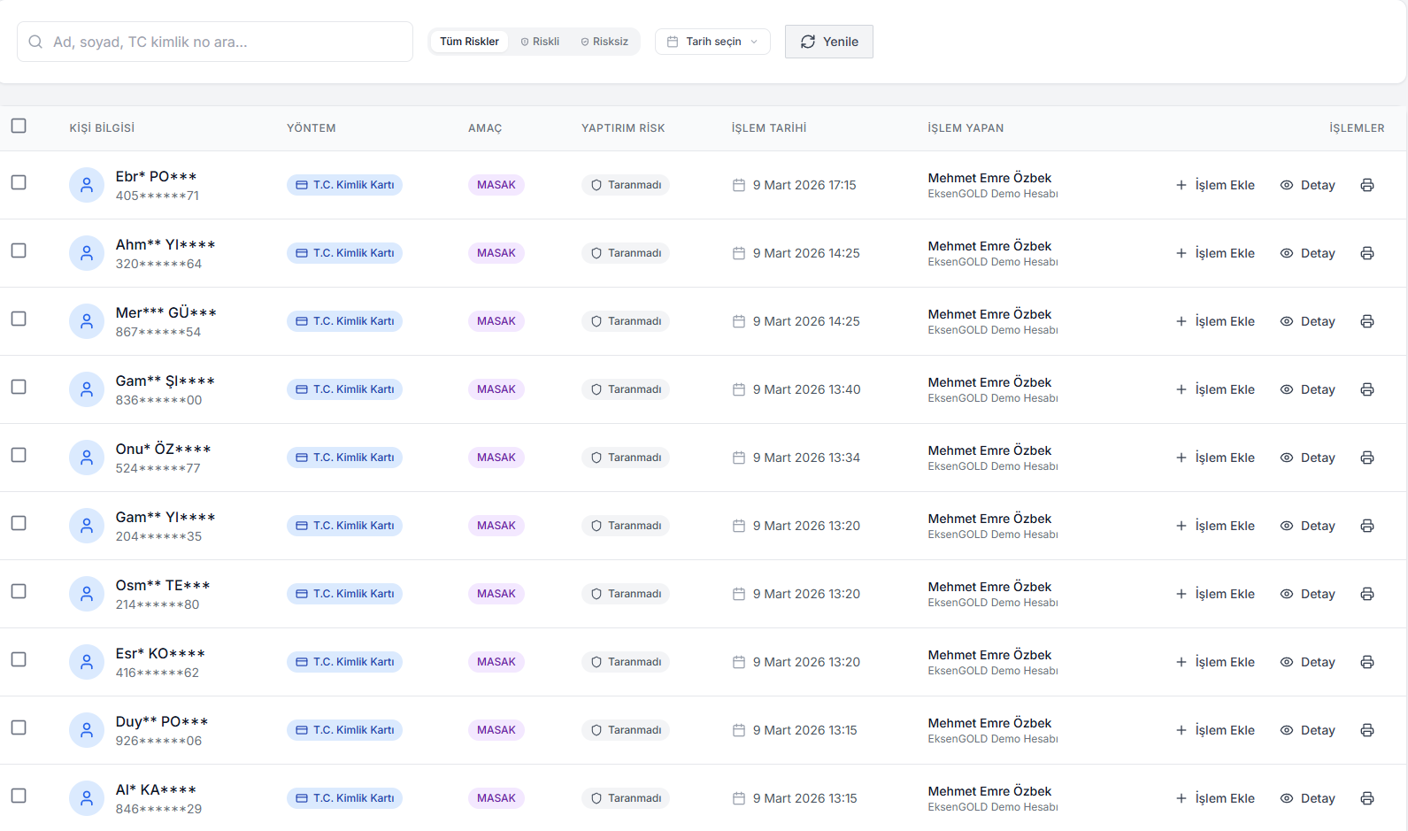 EksenGOLD — Kimlik Tespiti