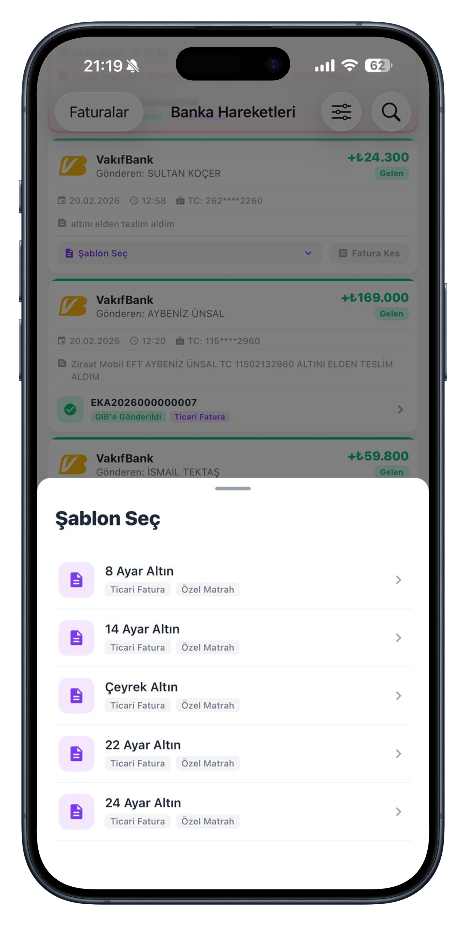 EksenGOLD Sablon Yonetimi